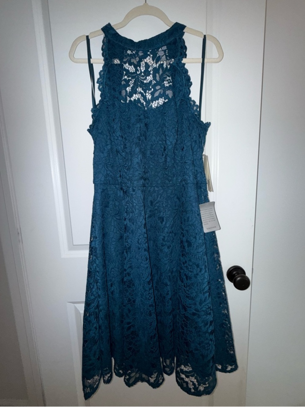 Eliza J | Lace Fit and Flare Dress | Azure Blue | Halter Neck | NWT | Size 16